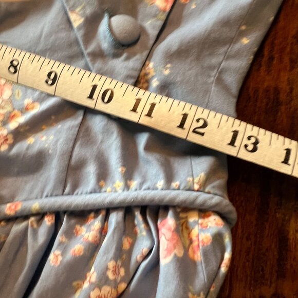 Vintage 80s Handmade Criss Cross Back Floral Cottagecore Dress XS - Picture 8 of 9